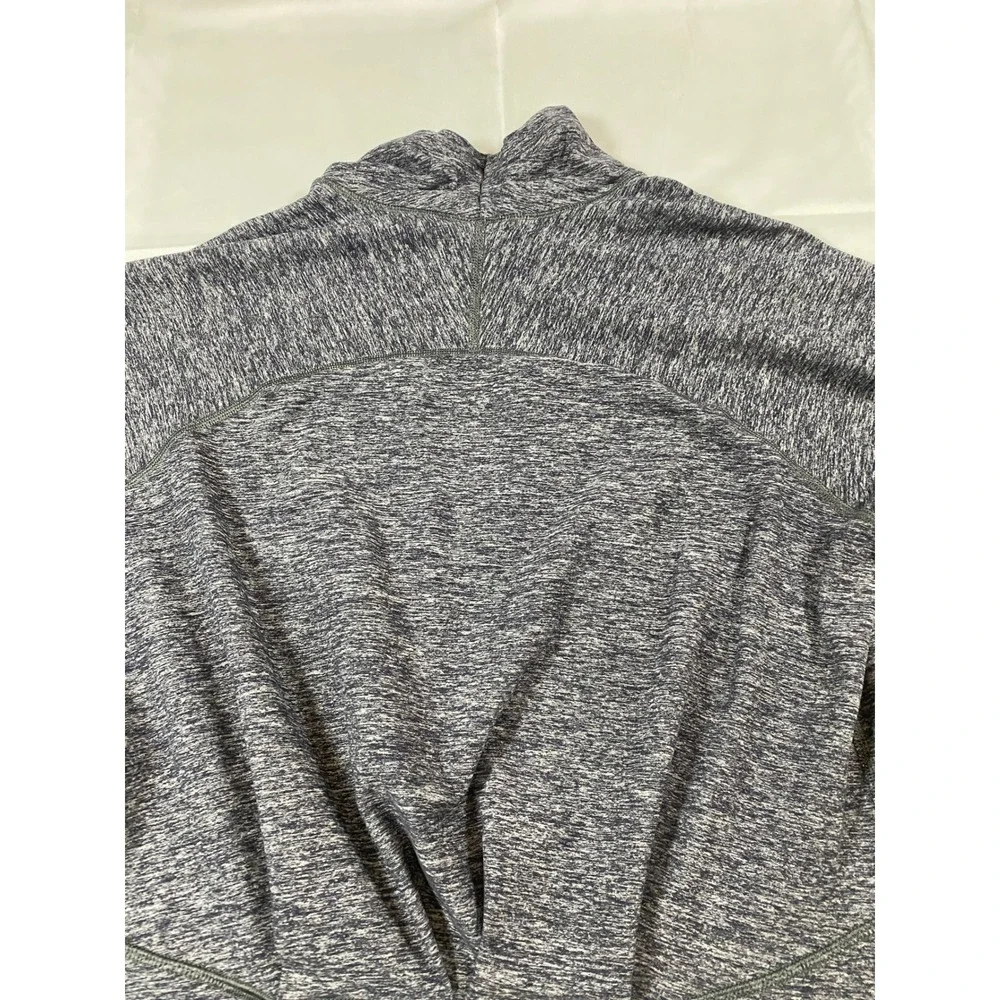 Lululemon Grey Space Dye‎ Mock Neck Long Sleeve Peplum Back Thumbhole Top Size 8